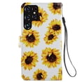 thumbnail image 5 of Nalacover for Samsung Galaxy S23 Ultra Pattern Printing Wallet Case with Card Slots Kickstand, PU Leather Magnetic Clasp Wrist Hand Strap Shockproof Flip Cover for Galaxy S23 Ultra, Sunflower, 5 of 6
