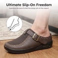 thumbnail image 4 of Mens Wide Clogs Diabetic Mules - Adjustable Buckle Strap Potato Shoes, Zero Drop Slip-On Clogs for Swollen Edema Feet, Wide Width Indoor & Outdoor Walking Shoes, 4 of 7