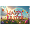 thumbnail image 3 of LUUFILx Illuminated Easter Themed Happy Easter Banner Background Backdrop with Bunny and Eggs Party Decorations, 3 of 7