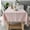 Pink, variant on Cotton Linen Stripe Tassel Tablecloth Stain Resistant Dust-Proof Table Cover for Kitchen Dinning Tabletop Decoration Rectangular