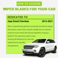 thumbnail image 4 of FARRLADI Silicone Windshield Wipers Replacement for Jeep Grand Cherokee 2014-2021,Original Equipment Automotive Replacement Wiper Blades 22"+21"+11" (3 Pack), 4 of 9