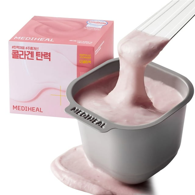 Mediheal Derma Modeling Pack (Collagen) - Filling Elasticity For Glow Skin - Easy DIY Home Spa Kits, Hydrating Icy Jelly Mask For Skin Refreshment