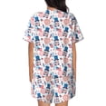 thumbnail image 6 of Goofa American Gnomes for Womens Cotton 2 Piece Pajamas Set Classic Short Sleeve Pjs Set Soft Button Down Sleepwear Loungewear-Medium, 6 of 7
