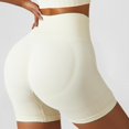 thumbnail image 2 of Gibobby Pantalones De Casuales Para Mujer Pantalones cortos de yoga de fitness para mujer Pantalones cortos de equitación de de cintura alta Pantalones cortos de levantamiento(Beige, M), 2 of 5
