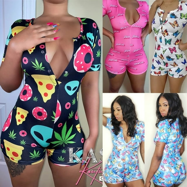 Combinaison Aguichant Moulante Décontractée pour Femmes, Combinaison à Manches Longues, Short, Justaucorps, Tenue de Maison, Pyjama