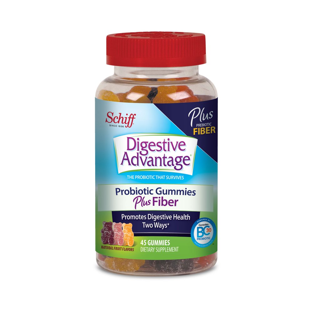 Digestive Advantage Daily Probiotic Gummies Plus Fiber, 45 Count