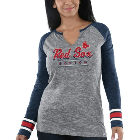 Boston Red Sox Majestic Women's Time's Running Out Long Sleeve T-Shirt - Heathered
