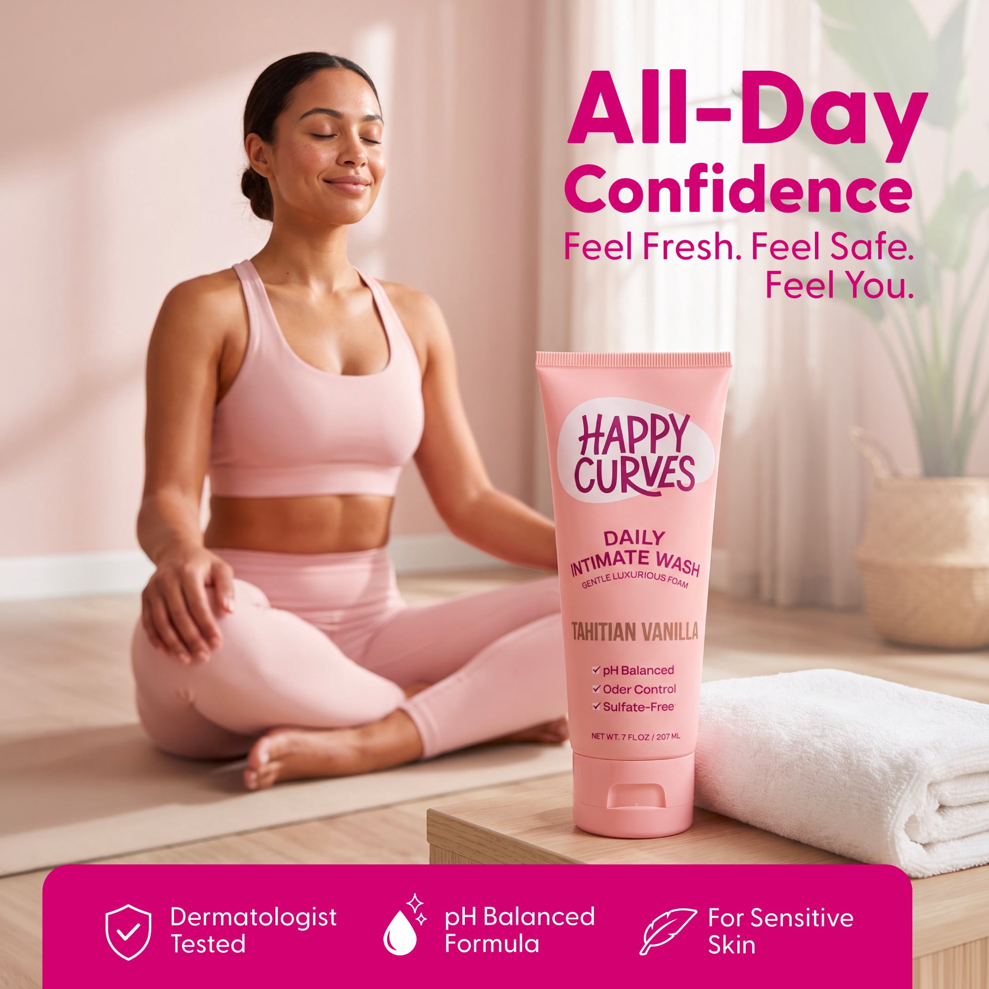 Happy Curves Feminine Intimate Wash, Tahitian Vanilla, 7 fl oz