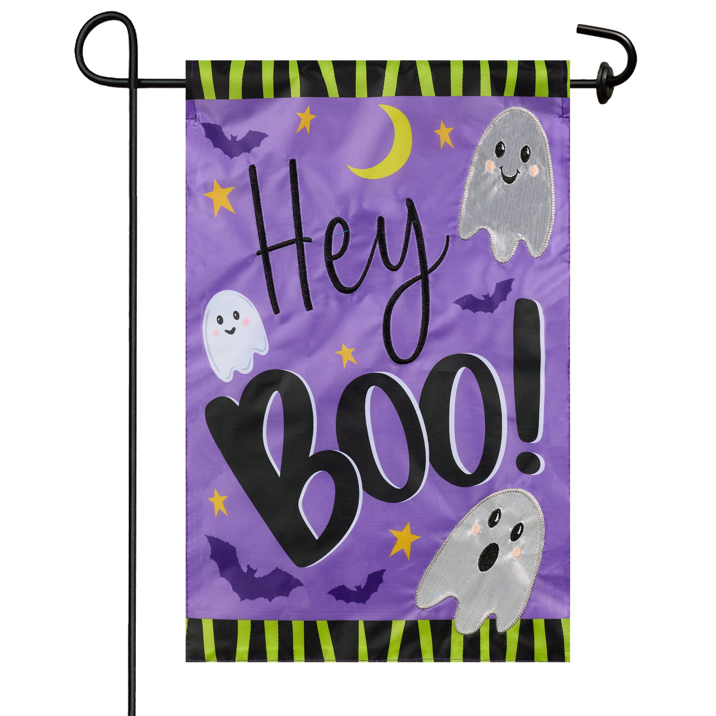 Hey Boo Yard Flag 11.5in x 18in