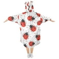 thumbnail image 2 of joogoo Wearable Blanket Hoodie for Ladybugs Polka Dots Flannel Sherpa Pocket 3-14 YR S, 2 of 7