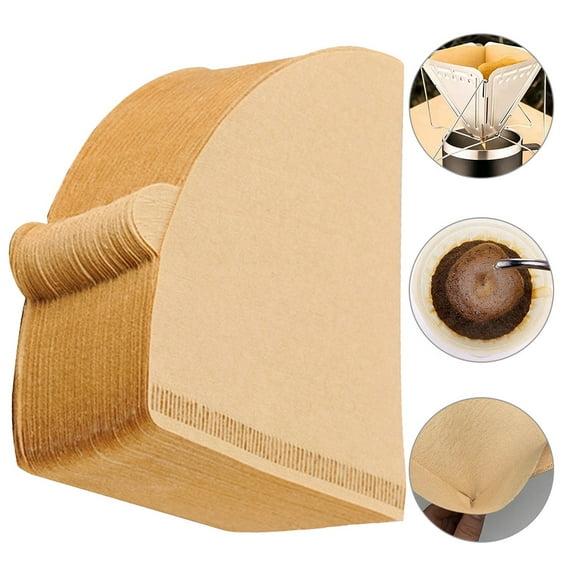 AURARMLET 100Pcs Portable Brown Paper Coffee Filters Cone for Espresso and Tea Brewing At Home Or Office