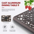 thumbnail image 4 of 7 Piece Strawberry Outdoor Dining Set Cast Aluminum  Patio Dining Set for 6 Includes 59”  Table and 6 Chairs with  Cushions and Umbrella Hole, 4 of 6