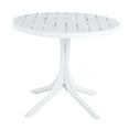 thumbnail image 3 of Modern White Round Plastic Table – 36 Inch Indoor/Outdoor Dining Table & Coffee Table, Lightweight Polypropylene All-Weather Patio Table for Garden, Courtyard, Kitchen, Camping (White), 3 of 6