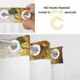 thumbnail image 2 of Sunflowers No Hook Shower Curtain with Snap in Liner, Vintage Yellow Floral Farm Butterfly Double-Layer Waterproof Shower Curtains for Bathroom Hotel Bathtub, Mesh Top & Stall 36"x78", 2 of 9