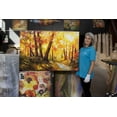 thumbnail image 4 of Startonight Canvas Wall Art Abstract Yellow Light in Forest Painting Framed 32" x 48", 4 of 6