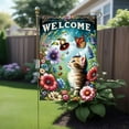 thumbnail image 2 of Welcome Spring Cat Garden Flag Spring Summer Floral Flower Garden Flags 12 x 18 Inch Burlap Double Sided Cute Kitten Butterfly Yard Flags for Seasonal Outside Outdoor Decoration, 2 of 10