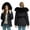 #324-Black, variant on Down Cotton Jacket Women's Winter Korean Style Mid Length Thick Cotton Coat Korean Version Loose Hooded Zipper Cotton Coat