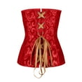 thumbnail image 4 of Aboser Women's Lace Up Boned Overbust Corset Shapewear Retro Floral Print Bustier Lingerie Renaissance Strapless Waist Cincher, 4 of 4