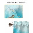 thumbnail image 6 of Ocean Sea Turtle 2 Panel Kitchen Curtains for Windows, Blue Coastal Fish Coral Jellyfish Marine Life Bathroom Privacy Curtain, Home Décor Window Treatment for Bedroom/Living Room 55"x45", 6 of 6
