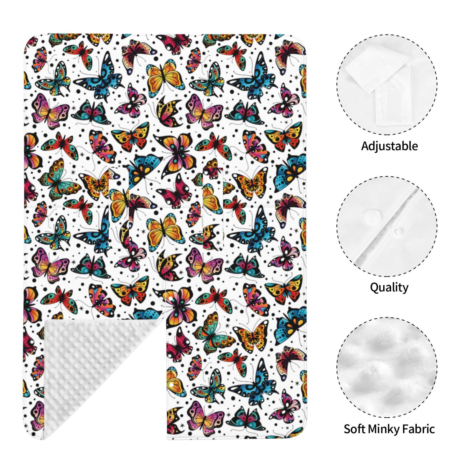 Naloa Cute Butterfly Baby Car Seat Cover, Breathable Baby Carrier Cover, Multiuse Baby Carrier Cover & Nursing Breastfeeding Cover