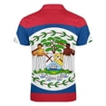 thumbnail image 5 of Belize Flag Men Zipper T-shirt Summer Casual Short Sleeve T-shirt Top, 5 of 7