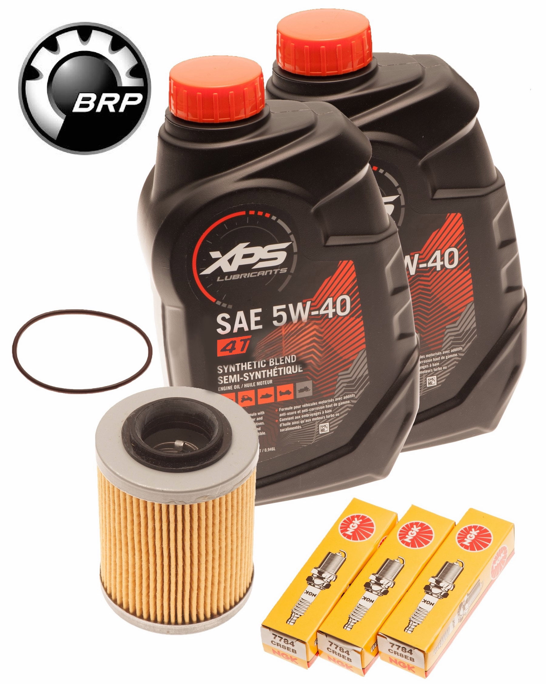 Sea Doo Spark 900 Oil Filter W/O-Ring & NGK Spark Plugs Kit 420956123 CR8EB 