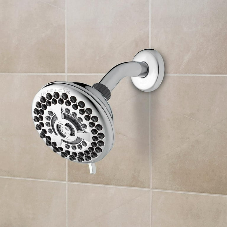 9-Spray 4.5 in. Single Wall Mount Low Flow Handheld Rain Shower Head in Chrome 9-Spray 4.5 in. Single Wall Mount Low Flow Handheld Rain Shower Head in Chrome