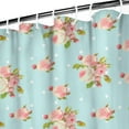 thumbnail image 3 of Watercolor Floral Pattern Shower Curtain 72x72, Romantic Wildflower Garden Theme with Bee Accents and Hooks, 3 of 5