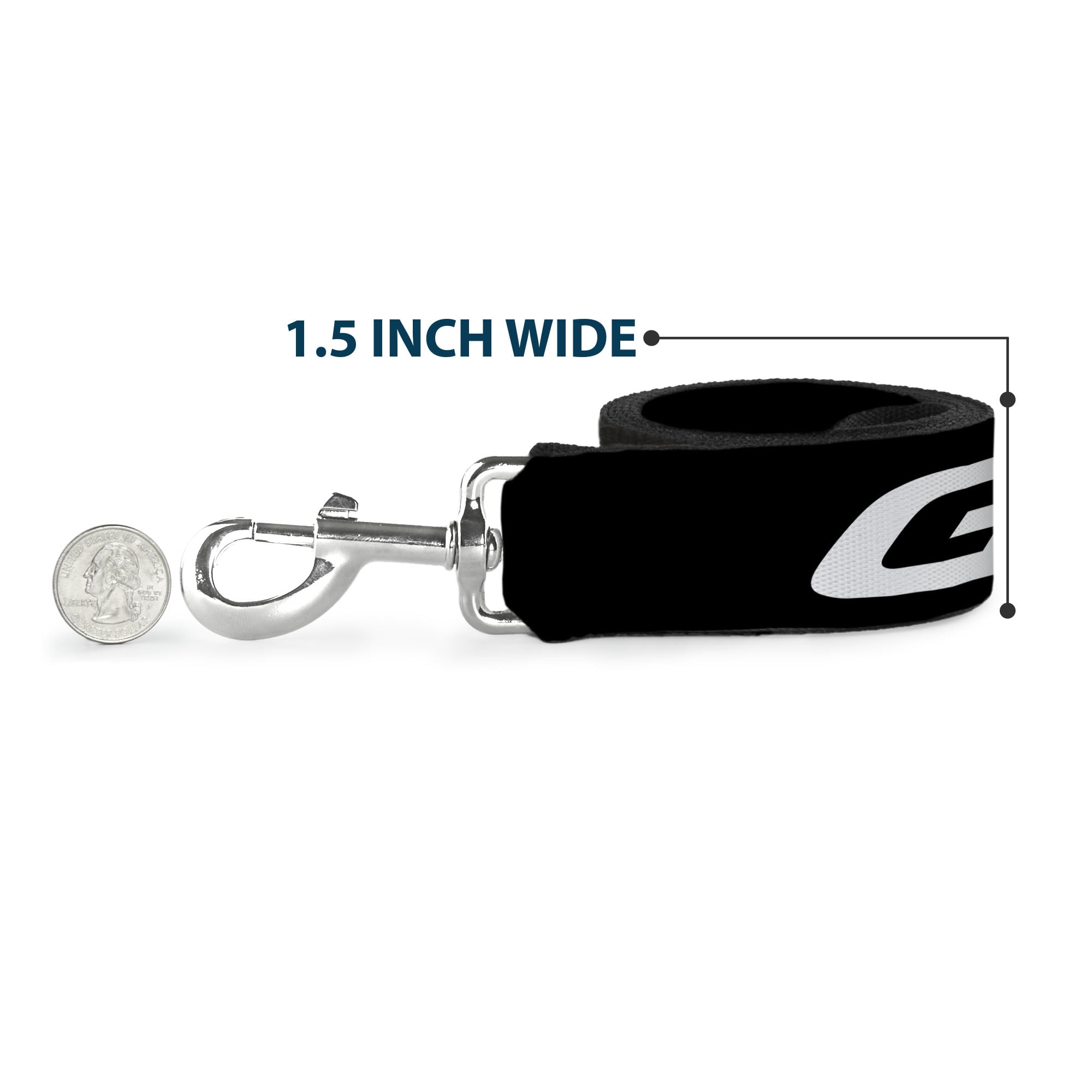 Toyota Pet Leash, Dog Leash, Toyota Gazoo Racing GR Logo and Text Black White Red, 6 Feet Long 1.0 Inch Wide