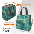 thumbnail image 3 of Blue and Gold Marble Pattern Insulated Lunch Bag for Women Men, Large Portable Soft Cooler Tote, Thermal Food Storage Bag with Pearl Cotton, 8.66L, 8.75"x5.75"x9.5", 3 of 6