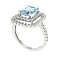 thumbnail image 2 of Halo Engagement Ring for Women - 2.62ct Natural Swiss Blue Topaz in 18K White Gold Promise Ring, 2 of 6