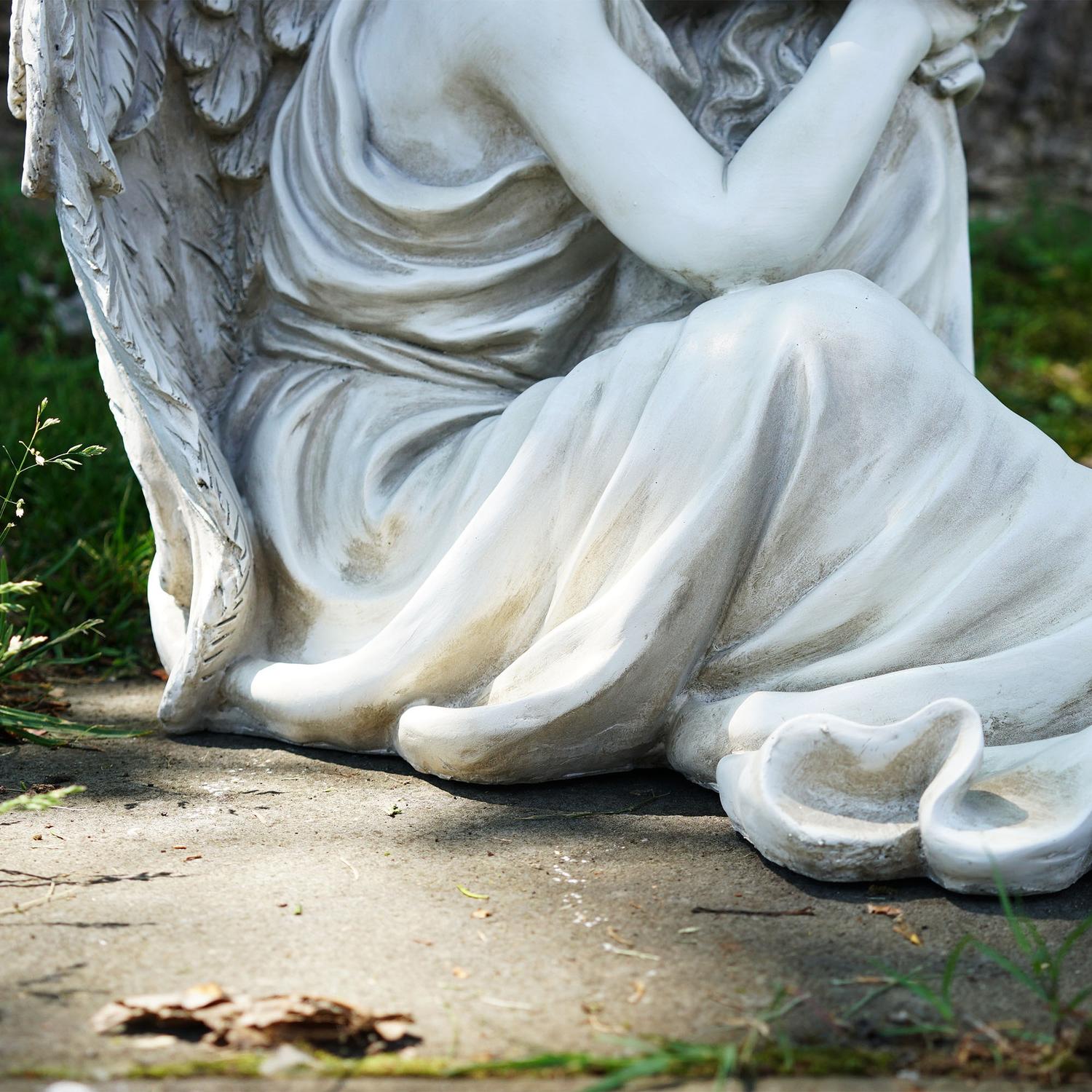 19" Resting Angel Religious Outdoor Garden Statue - image 4 of 4
