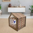 thumbnail image 3 of Woodland Pet House, Pattern with Fallen Tree Leaves in Lively Seasonal Colors Ecological Modern Art, Outdoor & Indoor Portable Dog Kennel with Pillow and Cover, 5 Sizes, Multicolor, by Ambesonne, 3 of 5
