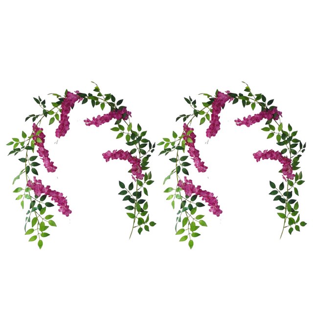Inteprter 2 bolsas de plantas y flores decorativas: alto grado de simulación, efecto de decoración exquisita y tridimensional, rojo púrpura Type2 NO2