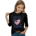 thumbnail image 5 of CCRFTGI 4th of July Shirts for Children Girls 10-12 3/4 Sleeve Happy 1776-2026 American Flag Heart Summer Patriotic T-Shirts Independence Day Girls Fashion Tee Top Black 11-12 Years, 5 of 5