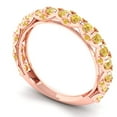thumbnail image 2 of 3.13 ctw Wedding Band for Women - 14K Rose Gold Yellow Moissanite Stackable Eternity Ring, 2 of 6