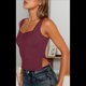 thumbnail image 4 of Tops Cortos para Salir de Mujer, Camisetas Sin Espalda, Camisetas de Verano Y2K, Ropa Básica para Adolescentes, Ropa , Color Vino Tinto M, 4 of 7