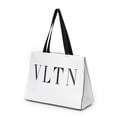 thumbnail image 2 of Pre-Owned Valentino White/Black Logo Shopping Tote Shoulder Bag Calfskin Leather, 2 of 8