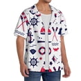 thumbnail image 2 of Balery Sailing Marine Travel Men's Casual Button Down Shirt Short Sleeve Textured Summer Cuban Beach Shirts-4X-Large, 2 of 7