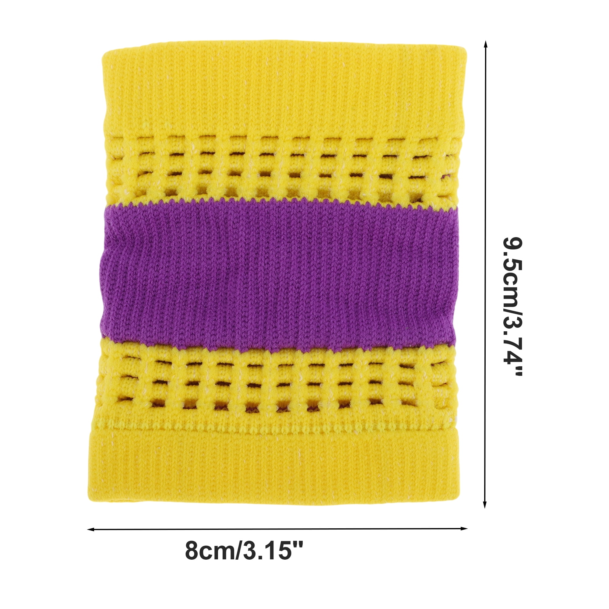 Unique Bargains Durable Perspiration Wicking Wrist Sweatbands 1 Pc Yellow Purple