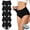 Black, variant on Sunm Boutique Period Underwear for Women, Extended Leak Protection Quick Absorbing Menstrual Panties, 5-Pack Soft Comfortable