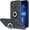 Black Glitter, variant on Case for iPhone 13 Pro Max Case with Ring Stand [ Rotatable Ring Holder Magnetic Kickstand] [Support Car Mount] Transparent Hard PC Cover Shockproof Protective Phone Case, Clear
