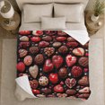 thumbnail image 5 of Assorted Chocolate Hearts and Candies on Black, Romantic Dessert Style for Chocolate Lovers, Red Sweet Pattern and Anniversary Gift, Soft Flannel Blanket for Bedroom and Guest Room, Home Decor, 5 of 9