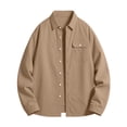 thumbnail image 5 of Josdec Men's Solid Lapel Long Sleeve Button Down Shirt with Chest Pocket Wrinkle Resistant Casual Light Business Work Tops M-XXL, 5 of 6