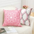 thumbnail image 6 of Decorative Throw Pillow Covers 20x20 Set of 4,Pink and White Modern Simple Square Pillow Case Cushion Cover for Sofa Couch Farmhouse Living Room, 6 of 6