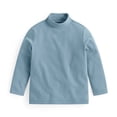thumbnail image 4 of JTSRKL Girls Mock Turtleneck Sweaters Fashion Teens Long Sleeve Solid Color Basic Pullover Sweatshirts Loose Fit Cotton Blouse Blue 6-8 Years, 4 of 6