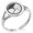 Silver, variant on Stainless Steel Yin Yang Ginkgo Leaves Kamon Crest Minimalist Oval Top Polished Statement Signet Ring