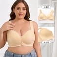 thumbnail image 3 of Plus Size Women's Front Closure Bras, No Underwire Full Coverage Push up Bra Soft Cup Wireless Comfortable Everyday Bra, XL-6XL, 3 of 9