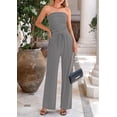 thumbnail image 6 of PRETTYGARDEN Womens Summer Outfits 2 Piece Sets Casual Ribbed Knit Crop Tube Top Wide Leg Pants Spring Matching Lounge Set, 6 of 8