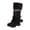 Black, variant on Joykidd Women's Pom‑Pom Winter Knee-High Boots Suede Platform Lug Sole Plush Mid-Calf Boots for Holiday Party Festival Outfits